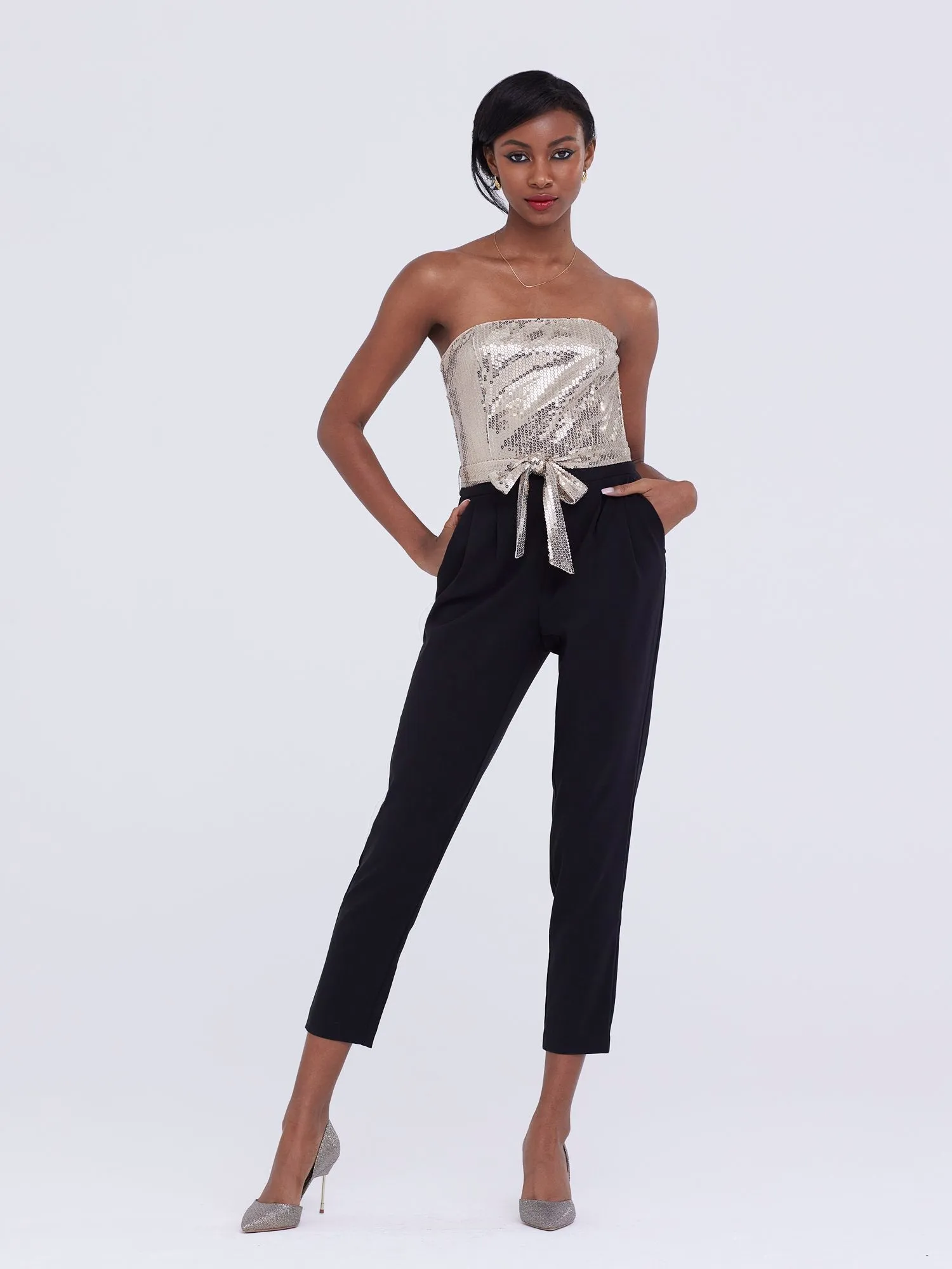 Sequin-Top Jumpsuit