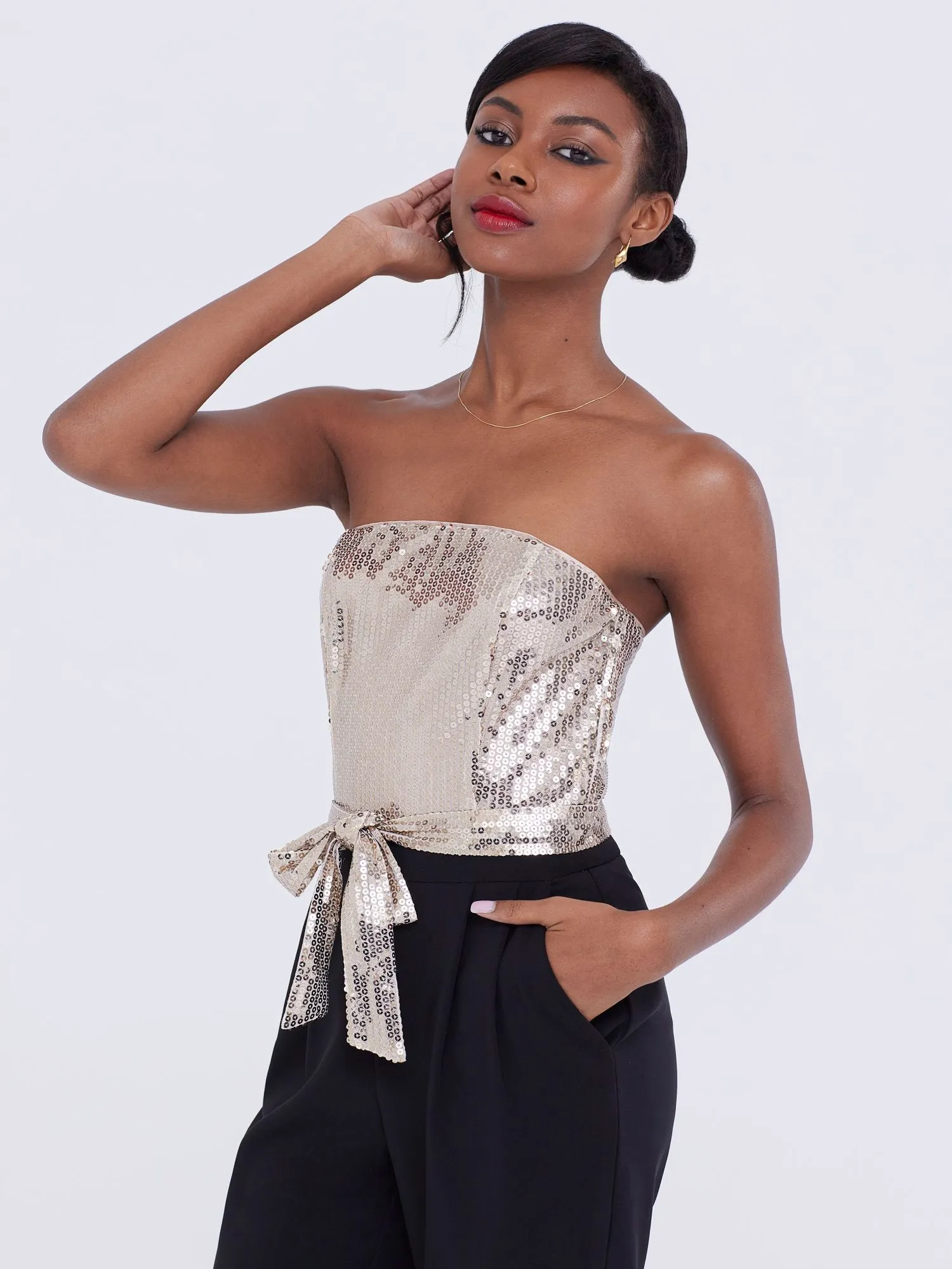Sequin-Top Jumpsuit