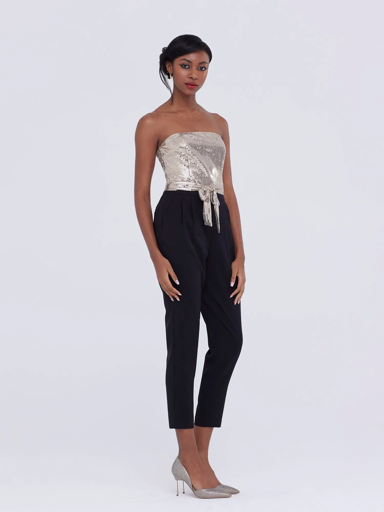 Sequin-Top Jumpsuit