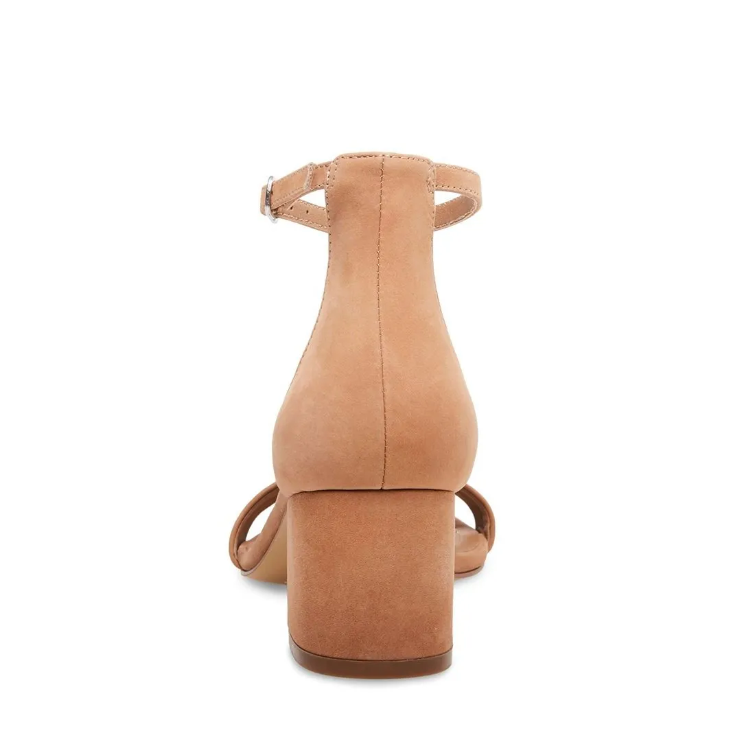 Steve Madden Irenee Round Open-Toe Ankle-Strap Block Heel Sandals Tan Nubuck
