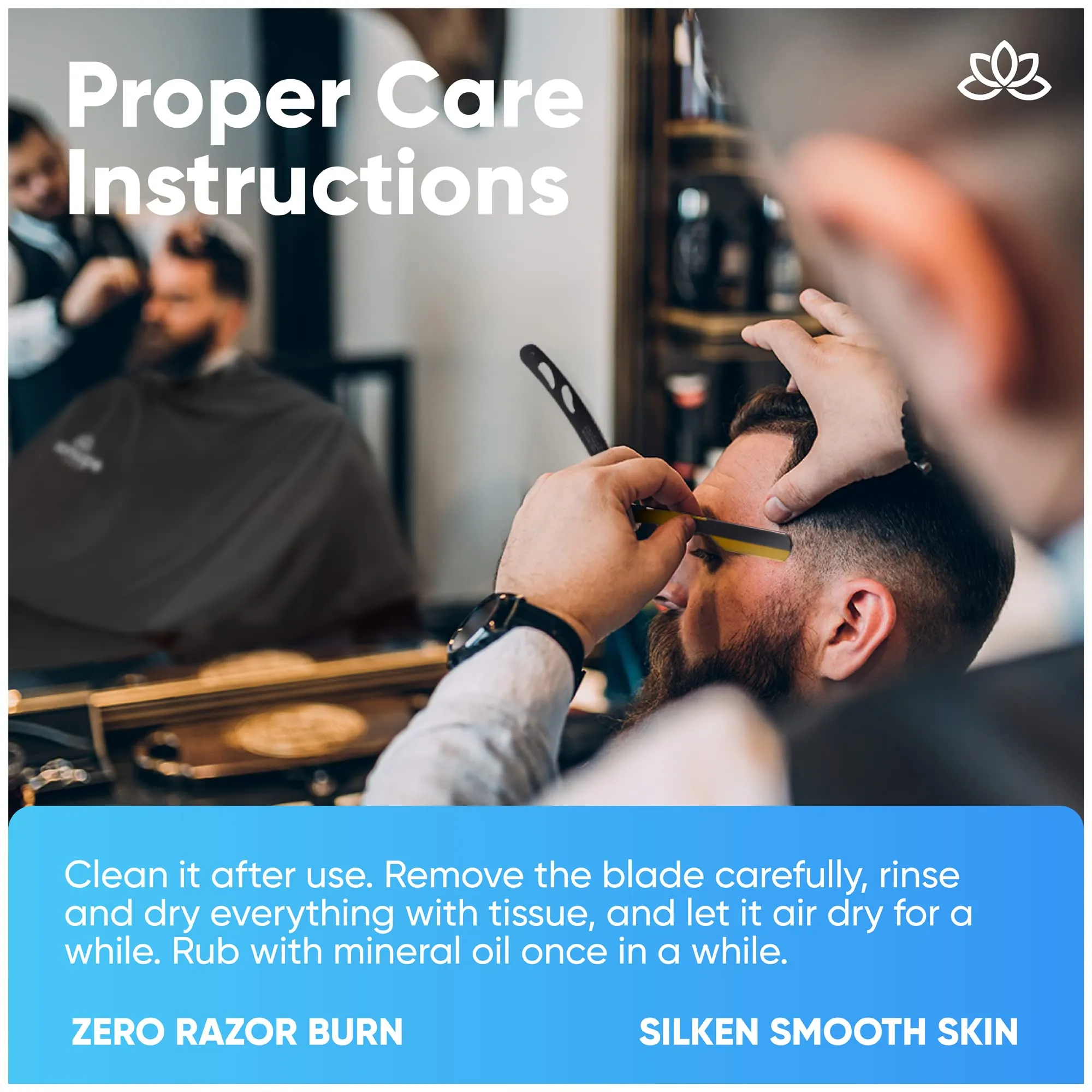 Straight Edge Razor with 100 Single Derby Straight Razor Blades-Barber Straight Razor-Close Shaving Manual Shaver-Disposable Straight Razor Blades