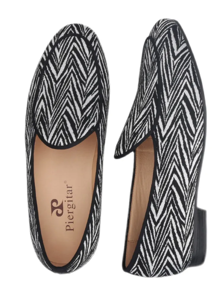 Summer new zebra pattern men's loafers breathable leather lining smoking shoes European and American style large size