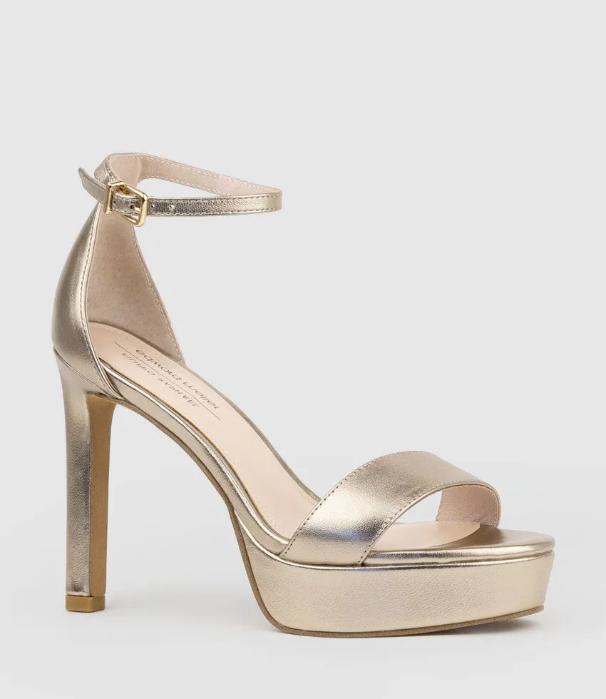 SYDNEY110 Single Strap Platform Sandal in Rosegold