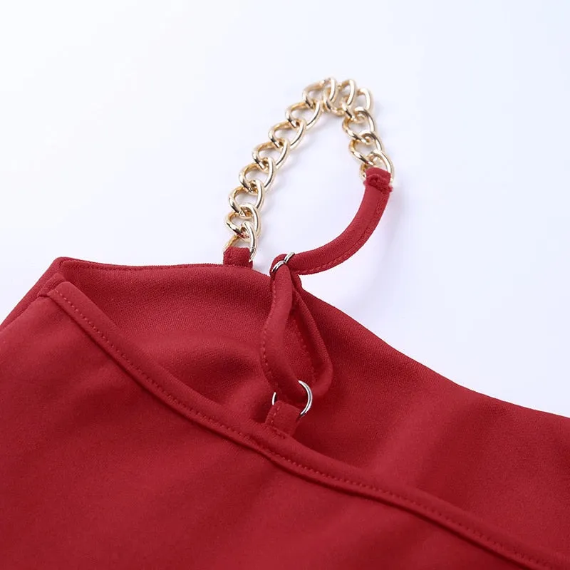 VenusFox Summer Sexy Slim Dress Party Night Woman Chain Strap Stylish V Neck White Elegance Bodycon Backless Women Dresses Vestidos