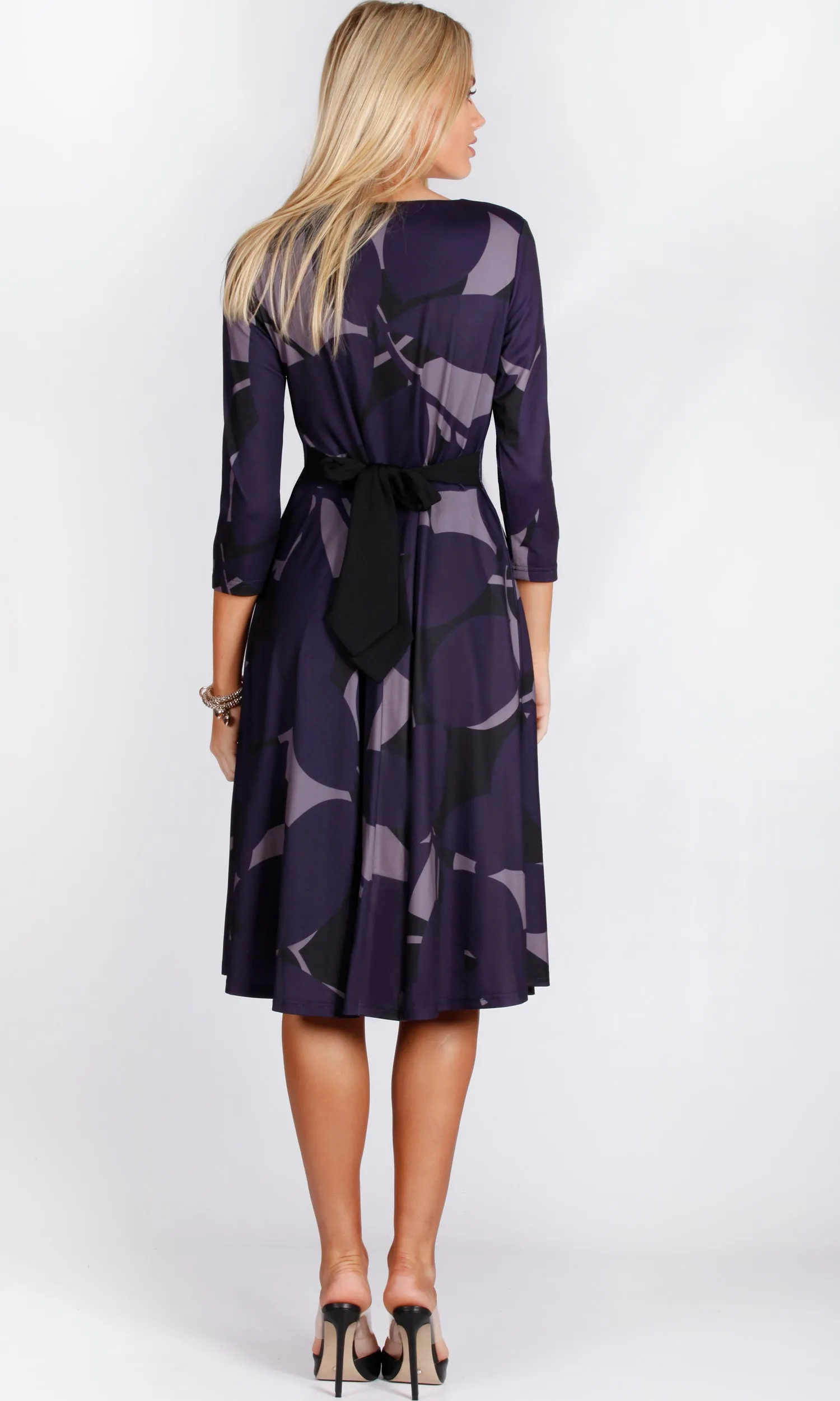 VS7088NC Circle Dots 3/4 Sleeve A-Line Dress (Pack)