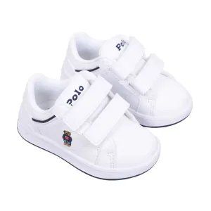 White Polo Bear Velcro Trainers