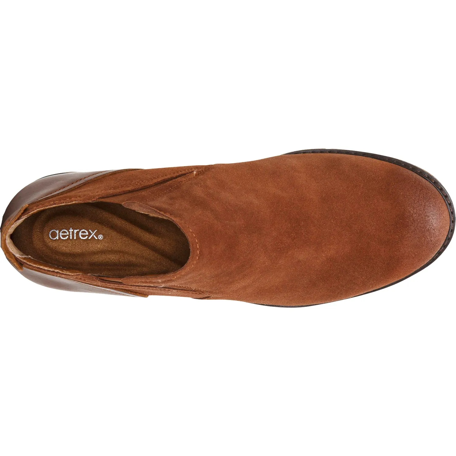 Women's Aetrex Frankie Caramel Cafe Suede/Leather